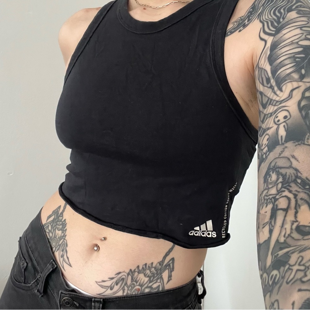 Adidas Women's Sleek Black Crop Top